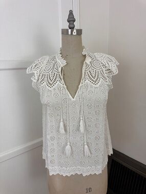 ULLA Johnson white eyelet Calliope Top Sz 4
